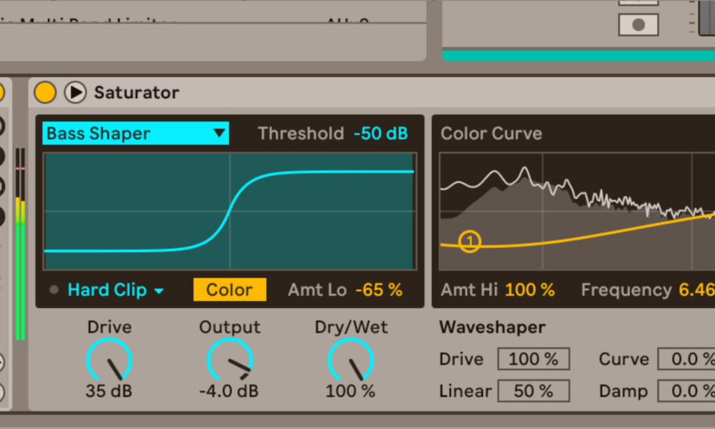 Saturator-Effekt in Ableton Live