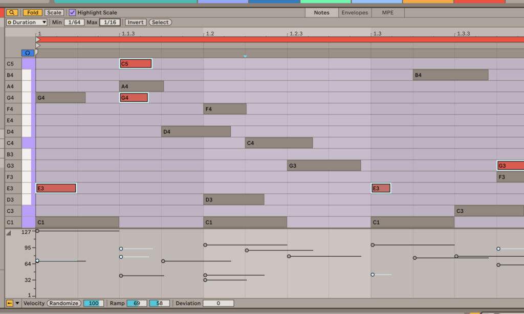 DAW Ableton Live 12 mit MIDI Noten