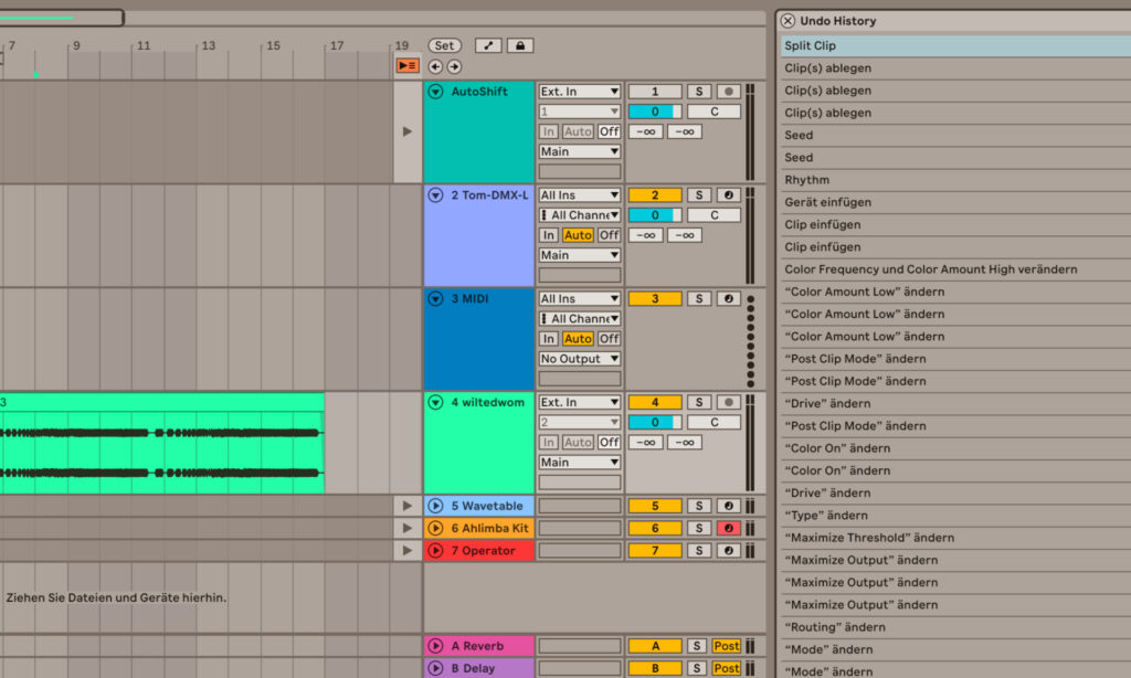 Neue Funktion Undo History in Ableton Live 12.1