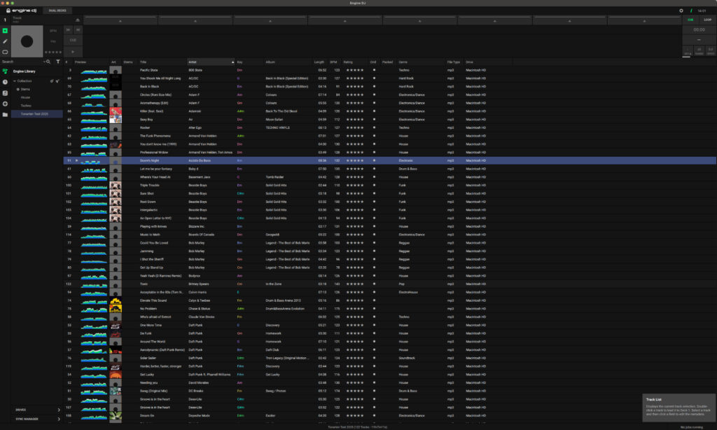 In der Vorbereitungssoftware Engine Prime werden die Tonarten farblich dargestellt.