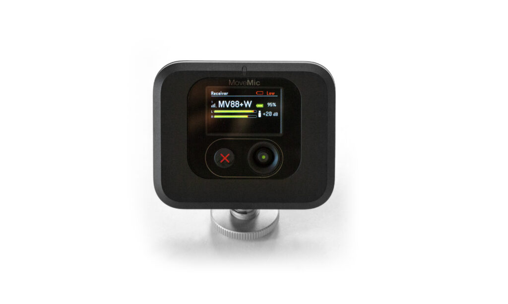 Der MoveMic-Receiver hat ein Vierfarb-Display, das viele hilfreiche Infos anzeigt