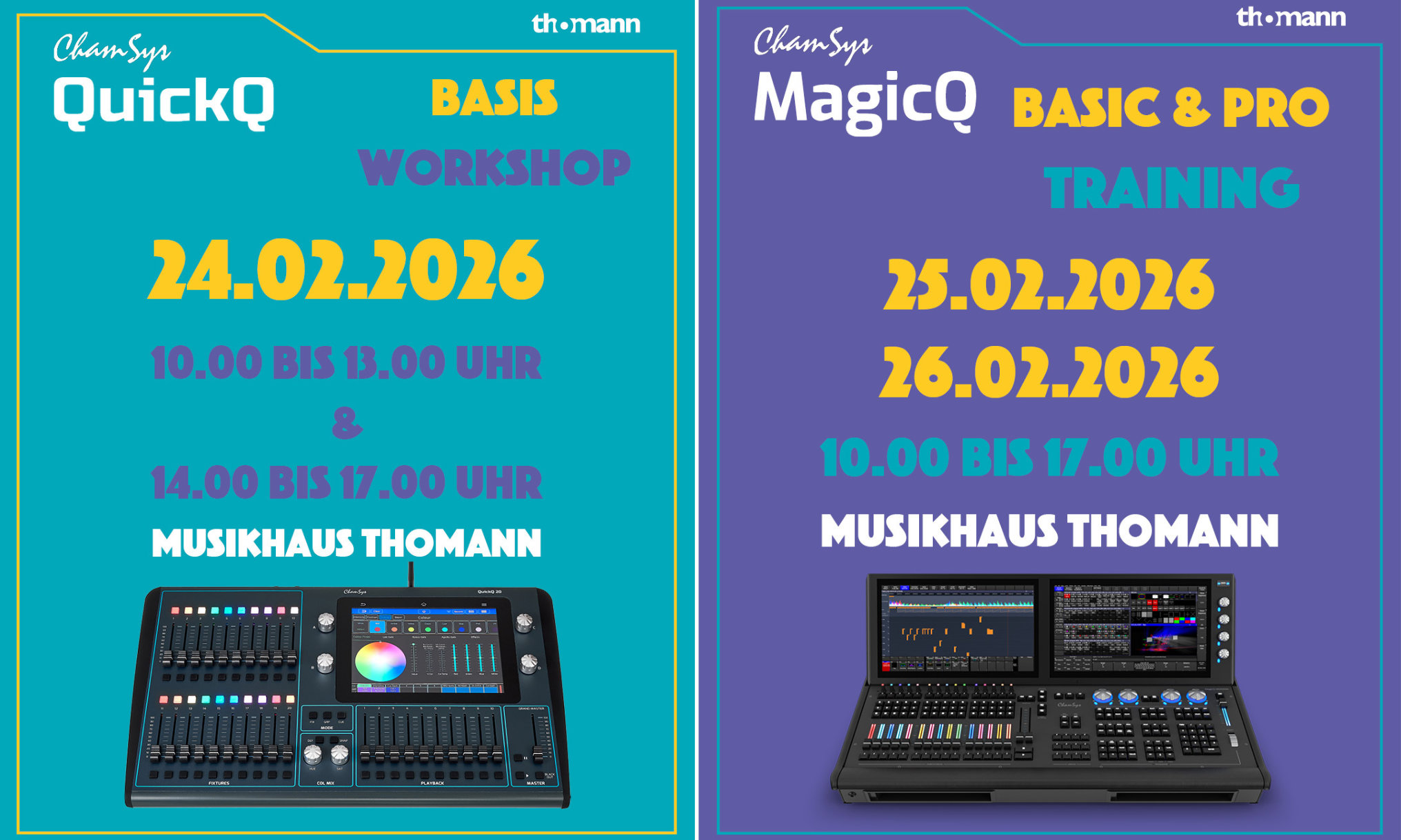 ChamSys QuickQ und MagicQ Workshops bei Thomann Artikelbild