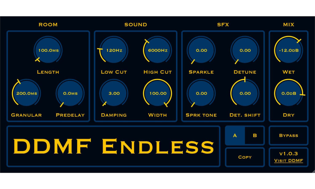 Das Interface von Endless ist in dunklen Farben gehalten.