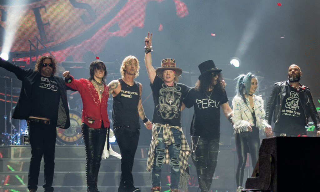 Guns N' Roses bei einem Konzert