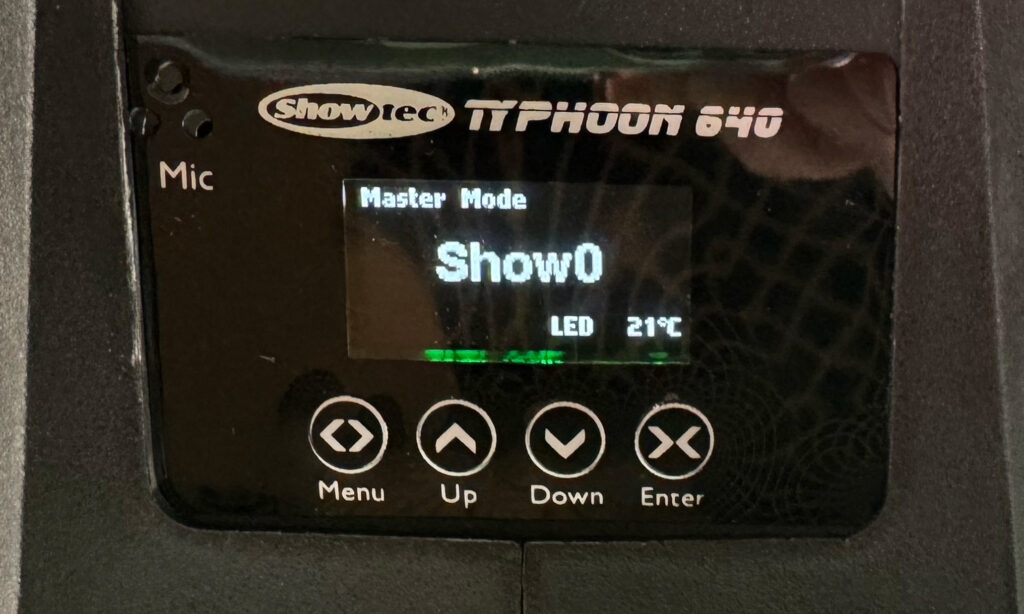 Showtec Typhoon 640, ablesbares Display

