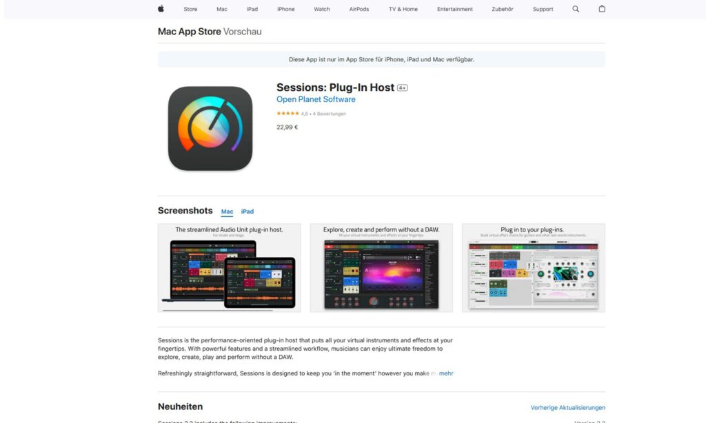 Sessions eignet sich als Plug-in-Host