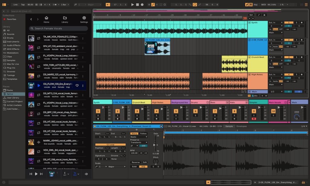 Ableton 12.3 und Splices (Bildquelle: Ableton)