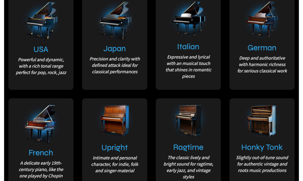 Dexibell T2L Piano: Modelle.