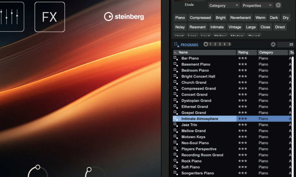 Steinberg Etude: Presets.