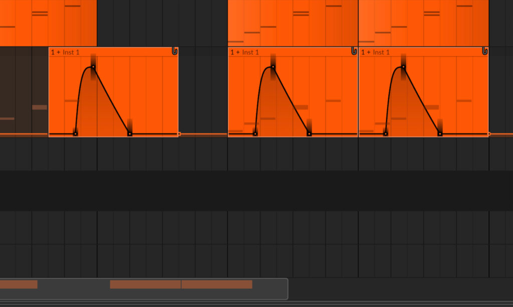 Automationsclips mit neuer Spread-Funktion in Bitwig