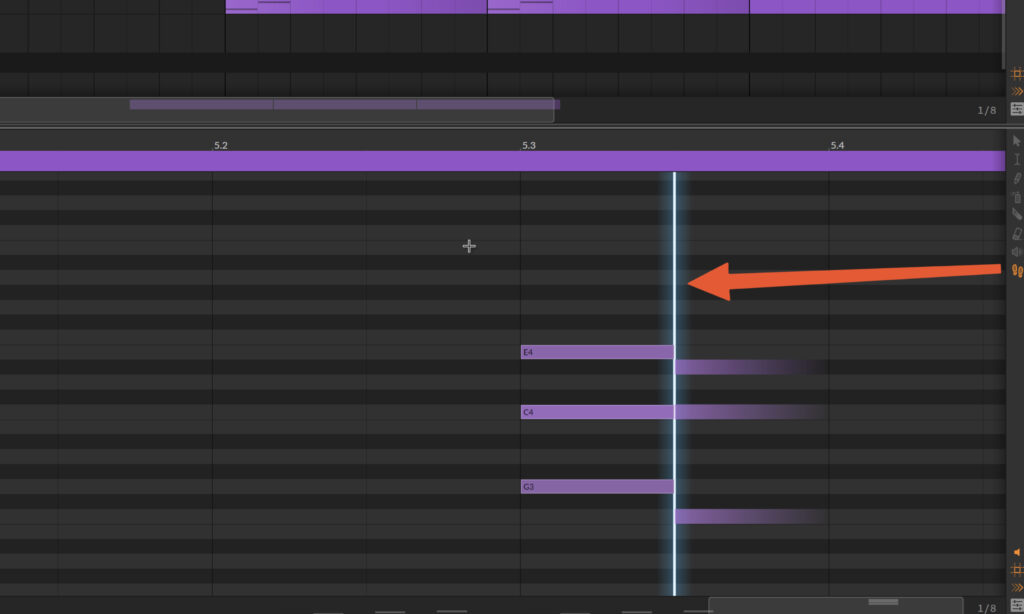 Stepped-Werkzeug in Bitwig Studio 6