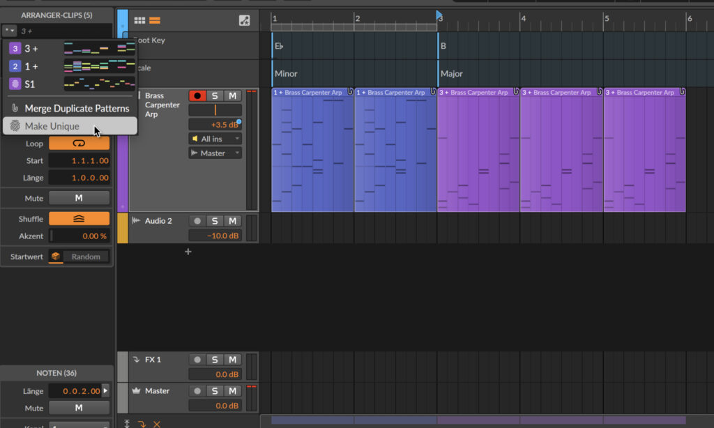 Neue Alias-Clips-Funktion in Bitwig Studio 6