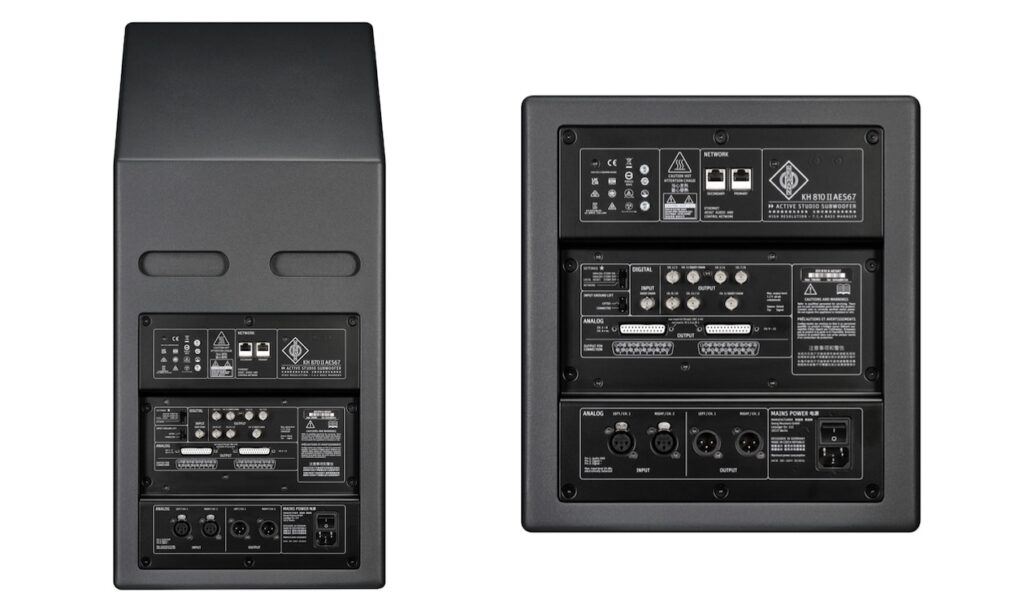 KH 810 II AES67 und KH 870 II Anschlüsse (Bildquelle: Neumann)