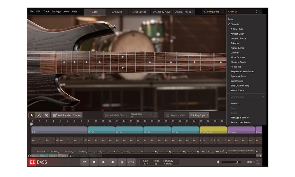 12-String Bass EBX (Bildquelle: Toontrack)