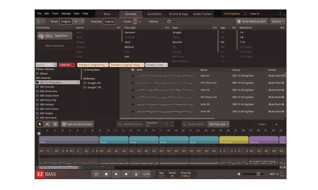 12-String Bass EBX (Bildquelle: Toontrack)