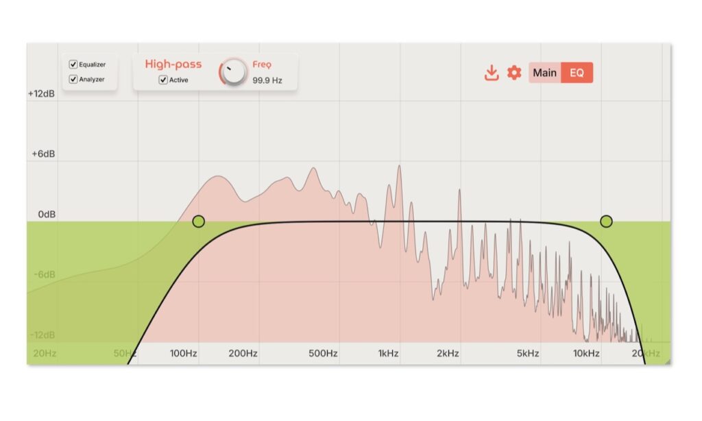 iamReverb Lite mit 2 EQ Bändern (Bildquelle: iamReverb)