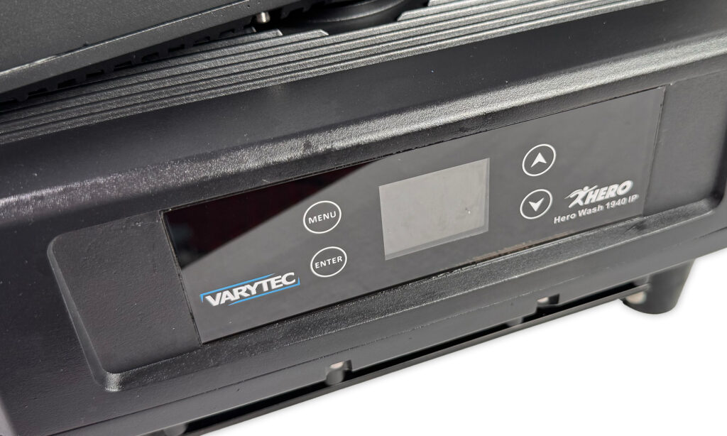 Varytec Hero Wash 1940 IP & 760 IPDas Display der Lampen