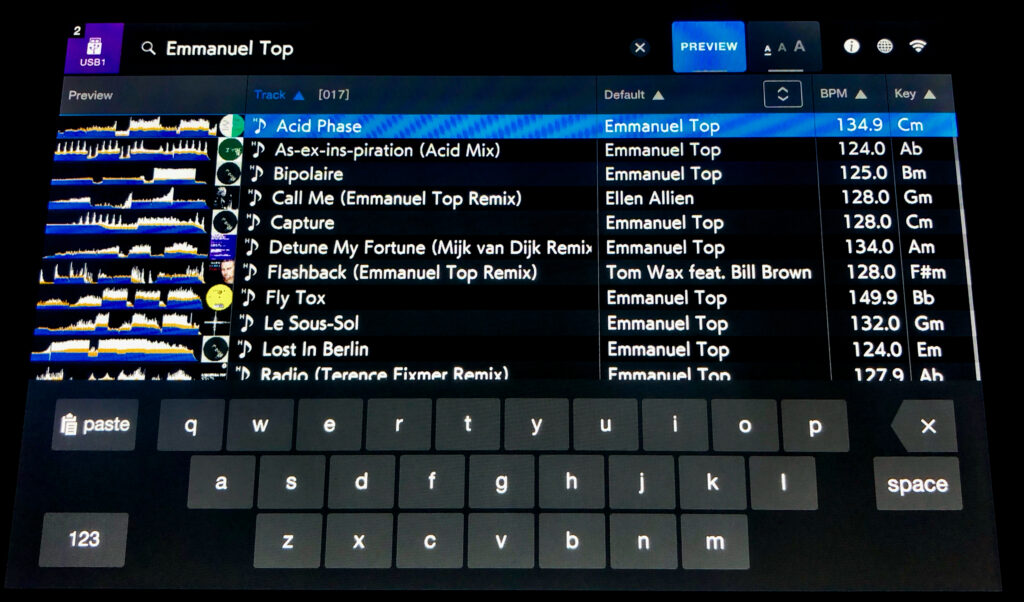 Paste-Text-to-Search ist eine sehr praktische Funktion auf dem AlphaTheta CDJ-3000X