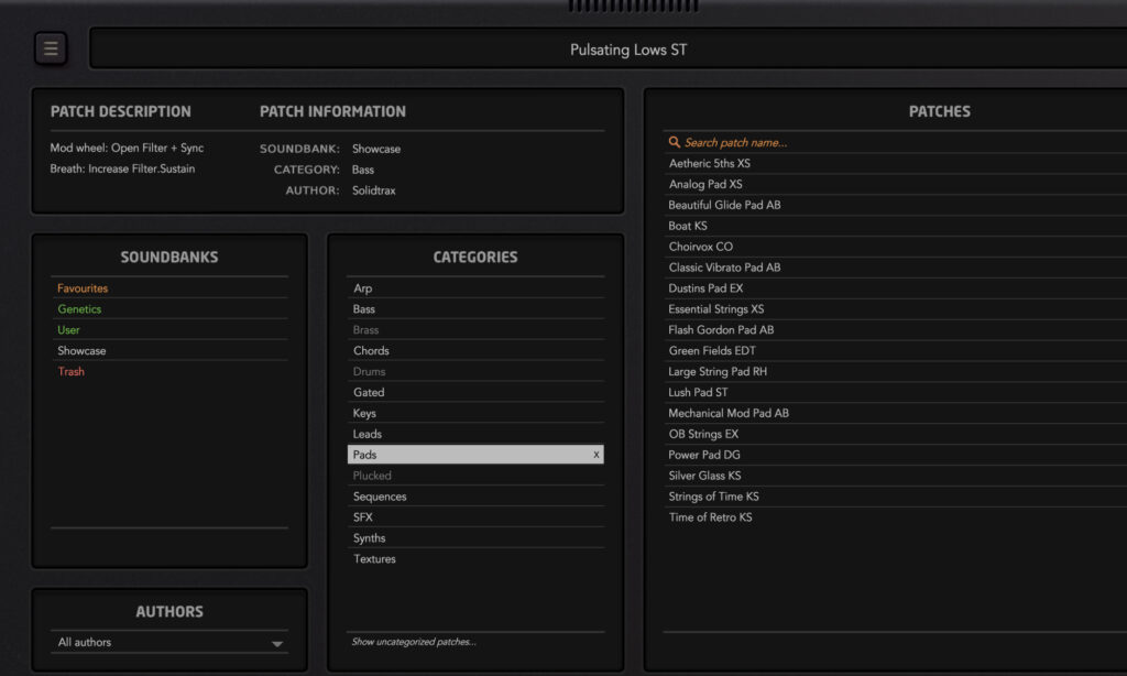Synapse Audio Proxima: Presets.