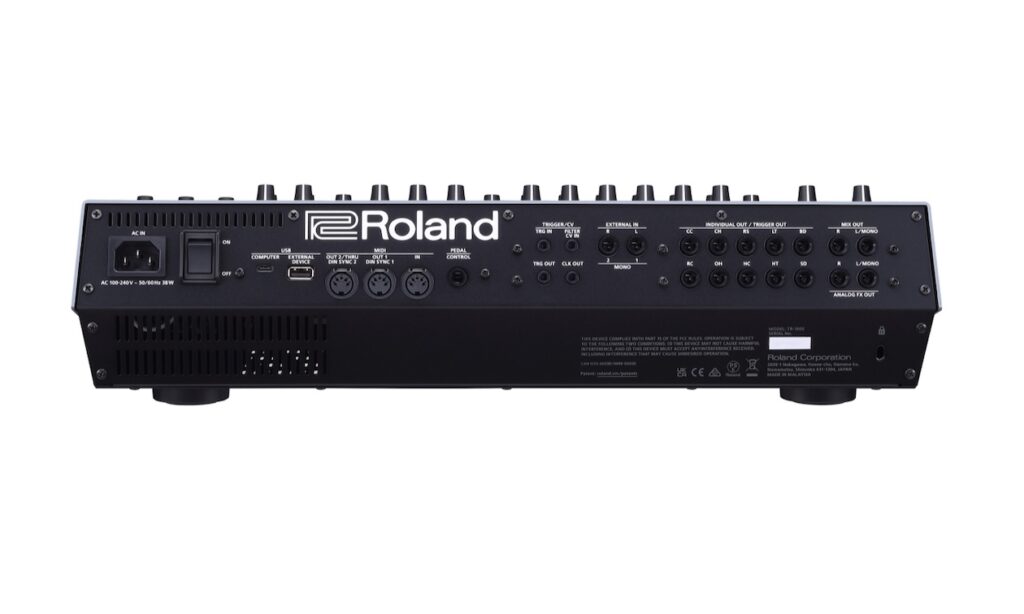 TR-1000 Rythm Creator Anschlüsse (Bildquelle: Roland)