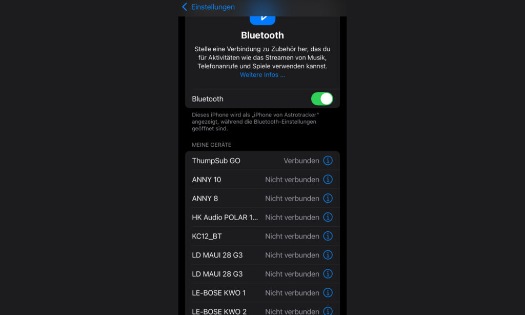 Verbindung via Bluetooth