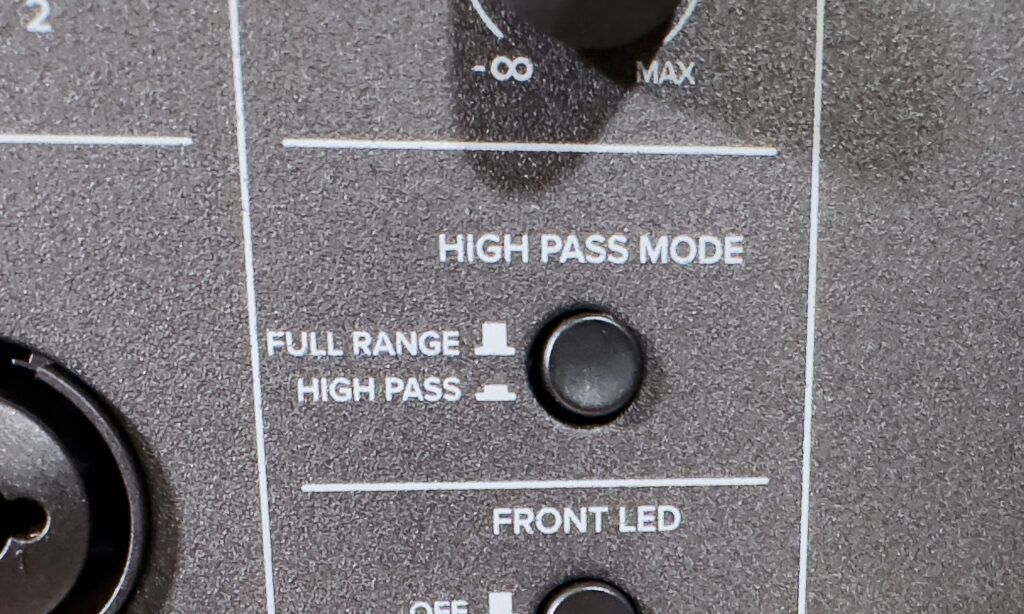 Das Highpass-Filter erleichtert den Betrieb mit Topteilen anderer Hersteller
