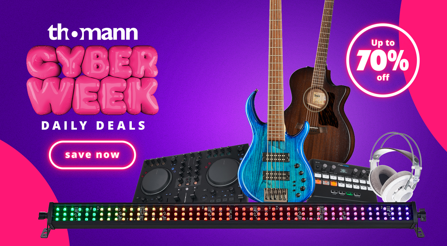 Daily Deals zur Thomann Cyberweek 2025: 24h Flash Sale aus allen Bereichen!