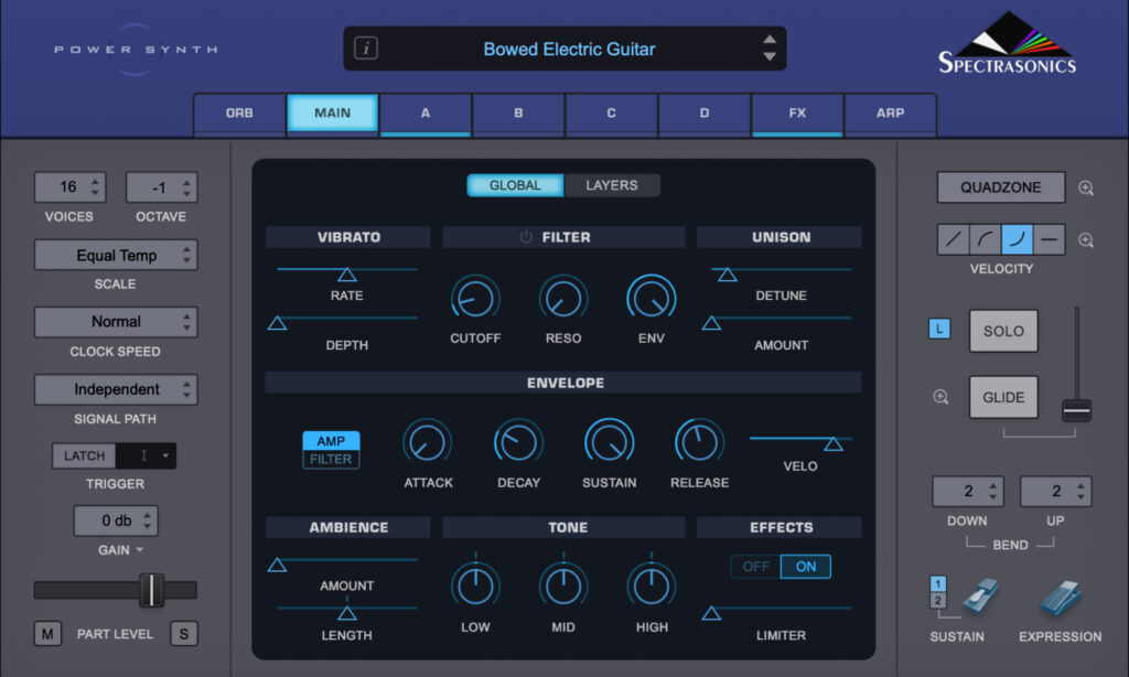 Spectrasonics Omnisphere: Global Control.