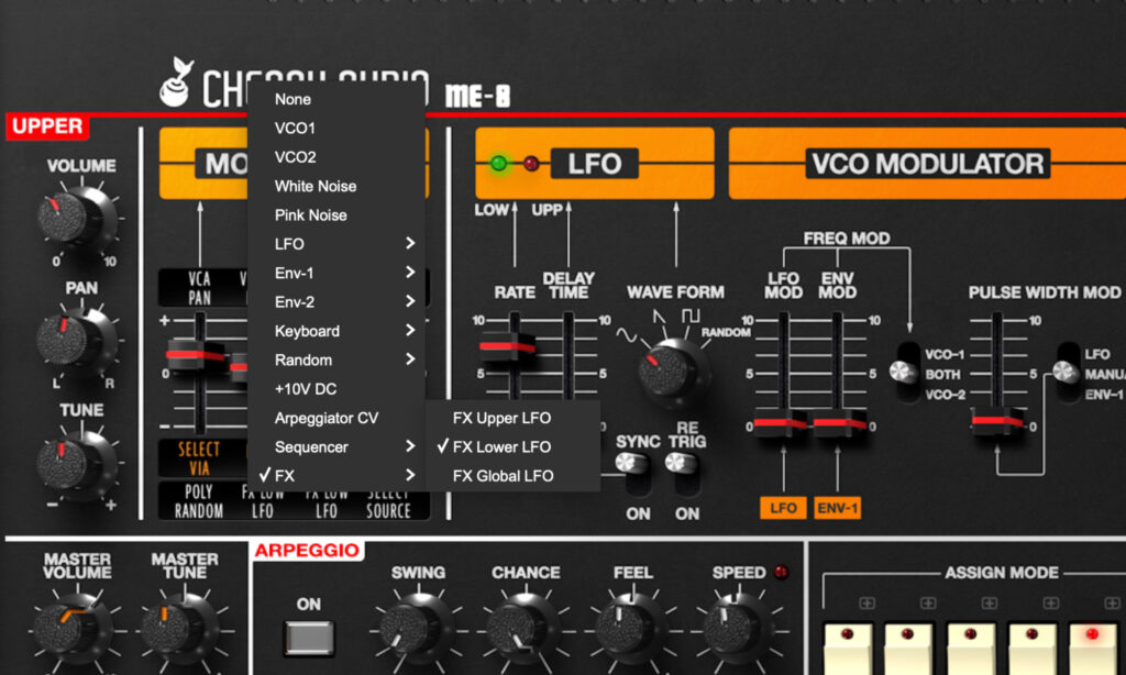 Cherry Audio Mercury-8: Modulationen.