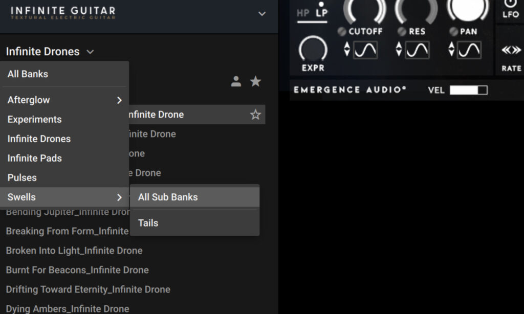 Emergence Audio Infinite: Presets.