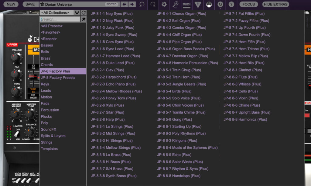 Cherry Audio Mercury-8: Presets.