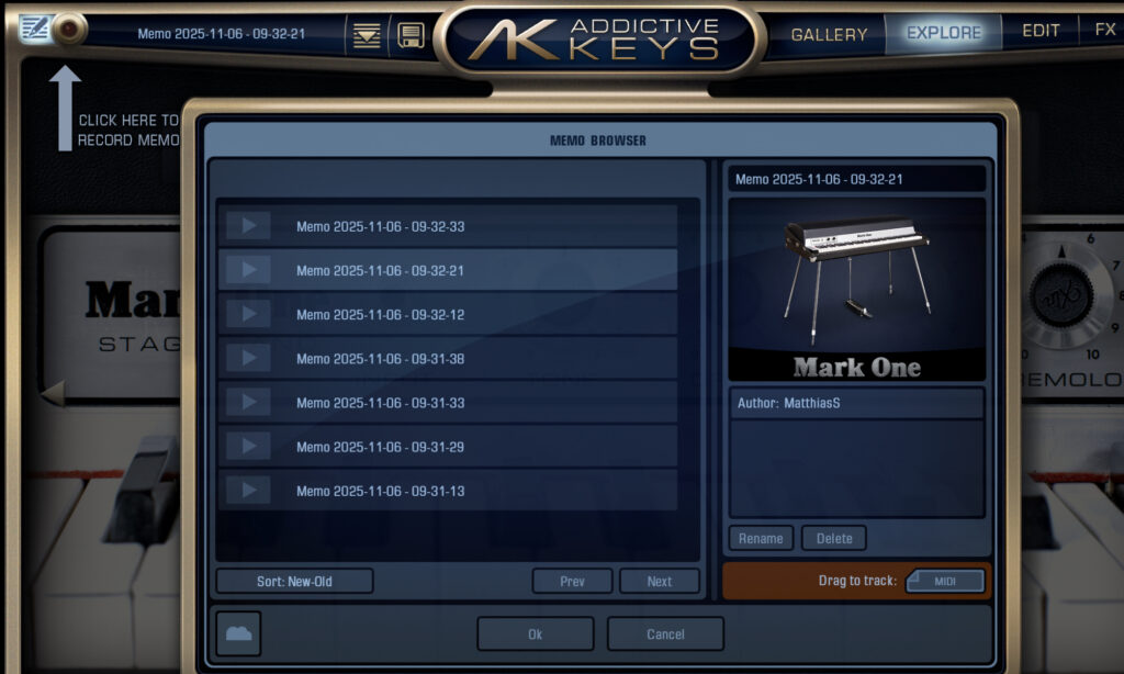 XLN Audio Addictive Keys: Memo.