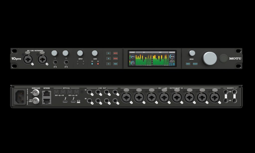 Die 10pre Audio-Interface Anschlüsse (Bildquelle: MOTU)