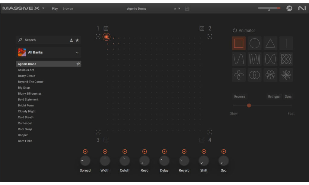 Optisch wird das Massive X Player Play-Tab vom Morph-Pad bestimmt.