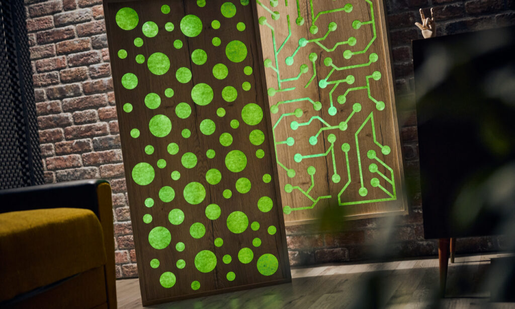  LED Absorber 120 Tech Oak & Tech Circle (Bildquelle: t.akustik)