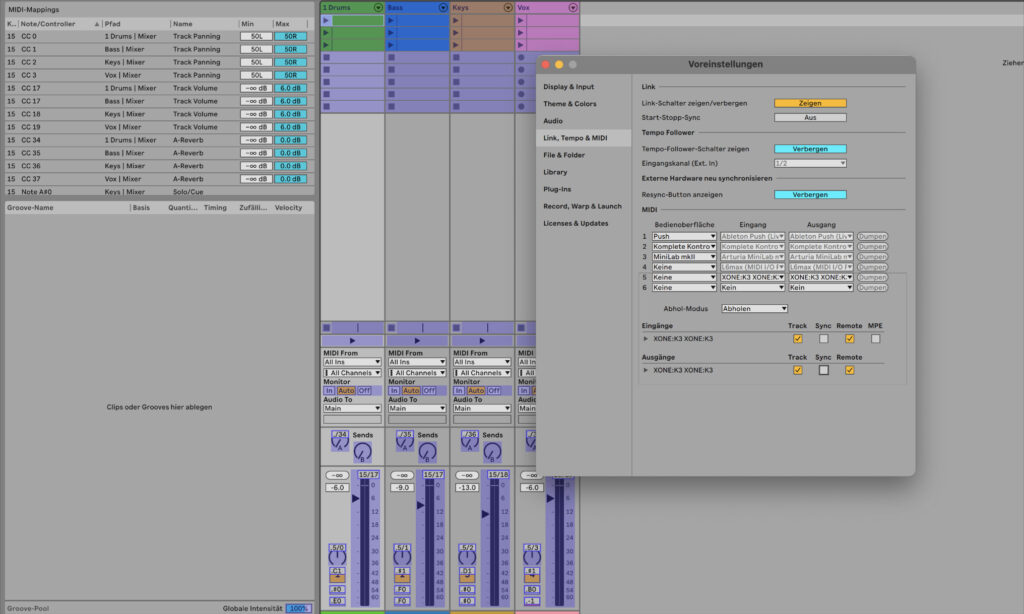 Einfaches Channel-Setup in Live mit dem Xone:K3 