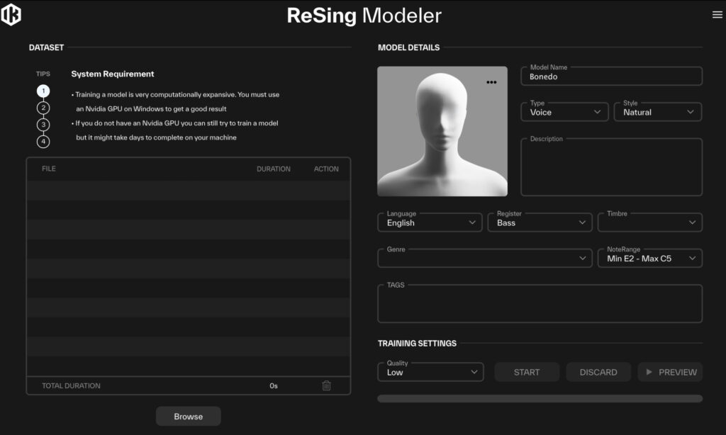 IK Multimedia ReSing: Modeler.