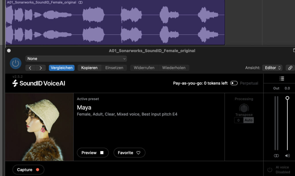 Sonarworks SoundID Voice AI: Capture.