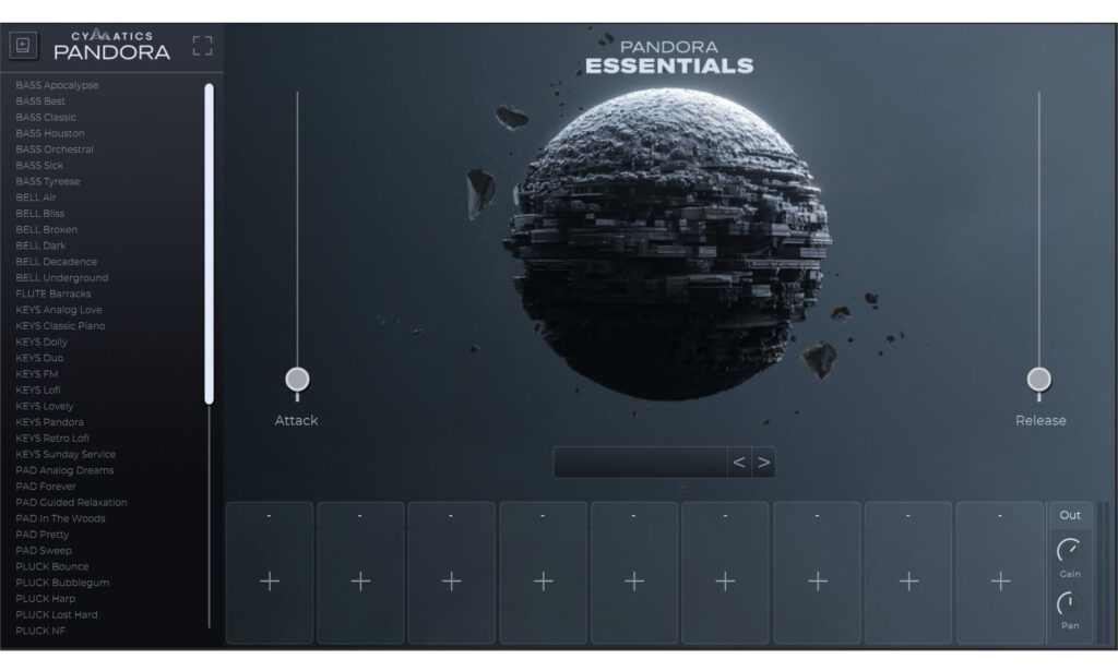 Das GUI von Pandora ist übersichtlich und unterstützt damit das Rompler-Konzept.