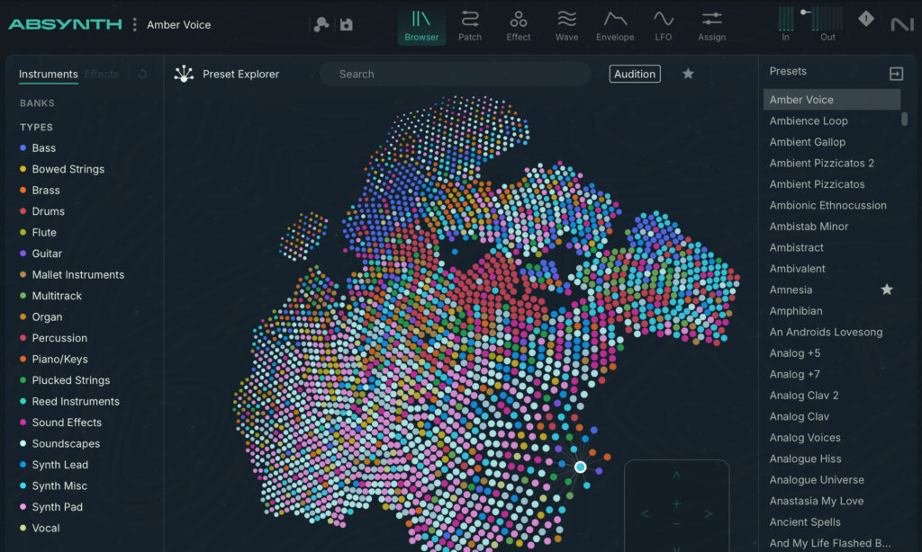 Neue Browser-Ansicht von Absynth 6
