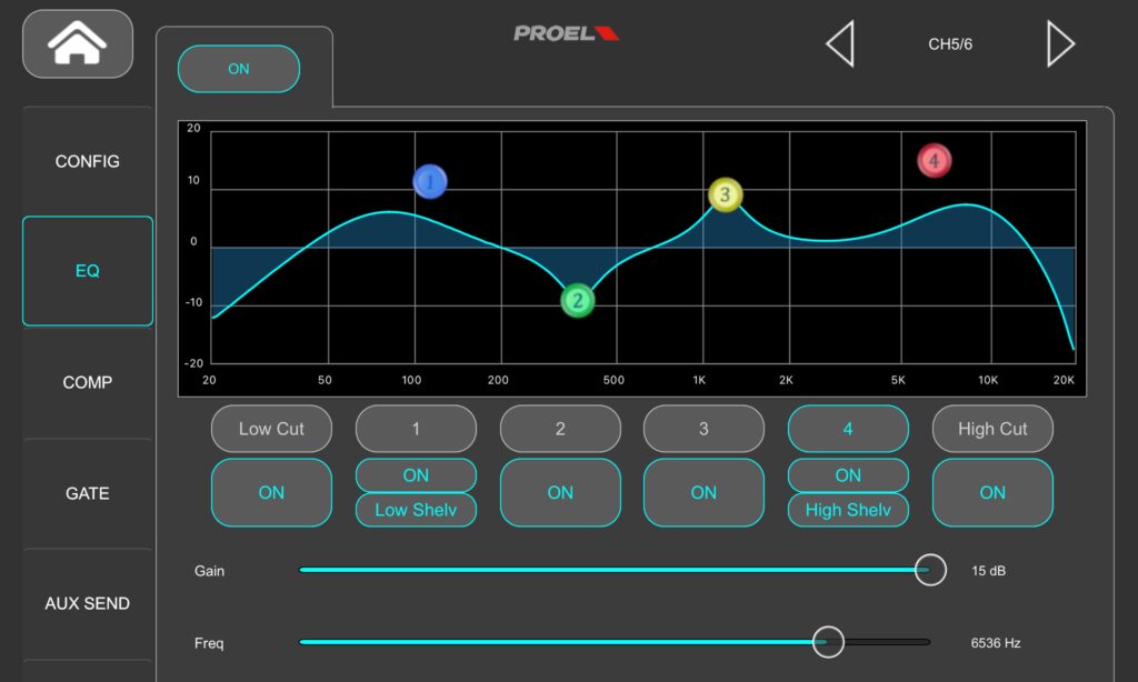 Die Kanal-EQs sind gut ausgestattet