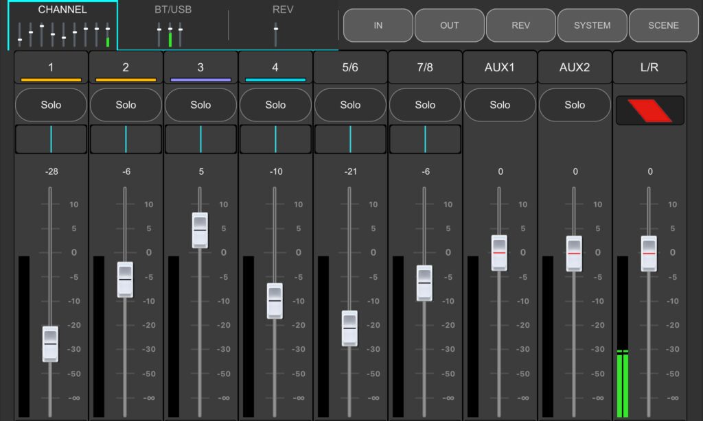 Proel Digipad 8: Die App lehnt sich vom Layout sehr an die Hardware an