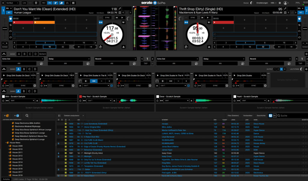 Serato DJ Pro Sampler: Das Effekt-Panel, der Sampler und die Scratch Bank