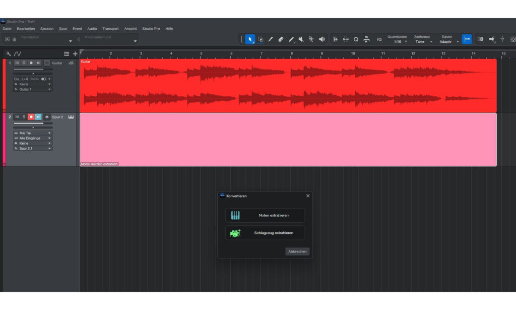 Auch die Konvertierung Audio-to-MIDI läuft in Studio Pro 8 per Drag-and-drop ab.