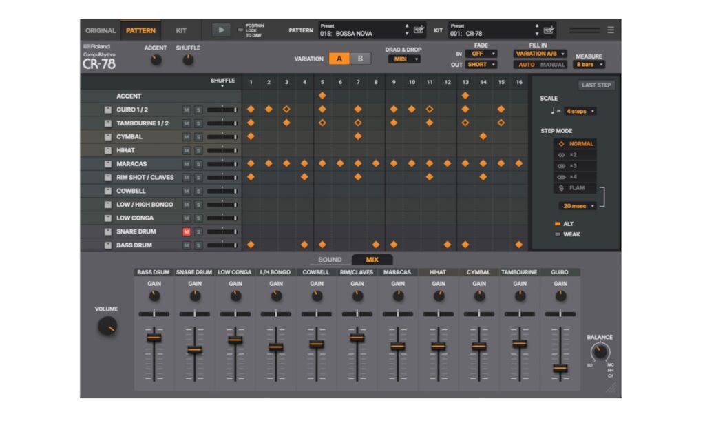 CR-78 Pattern Editor (Bildquelle: Roland)