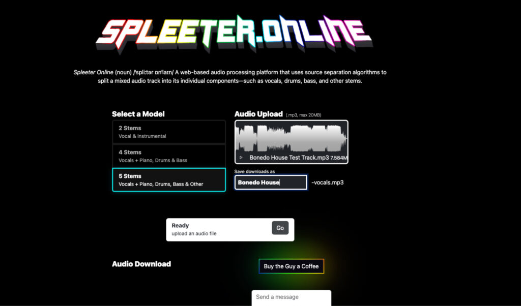 Screenshot Spleeter by Deezer