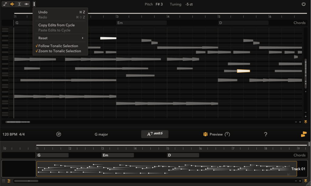 Celemony Tonalic: Refine.