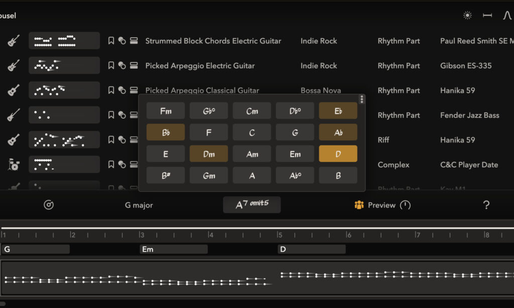 Celemony Tonalic: Chords.