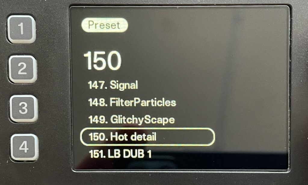 Preset Auswahl (Bildquelle: Sven Rosswog)