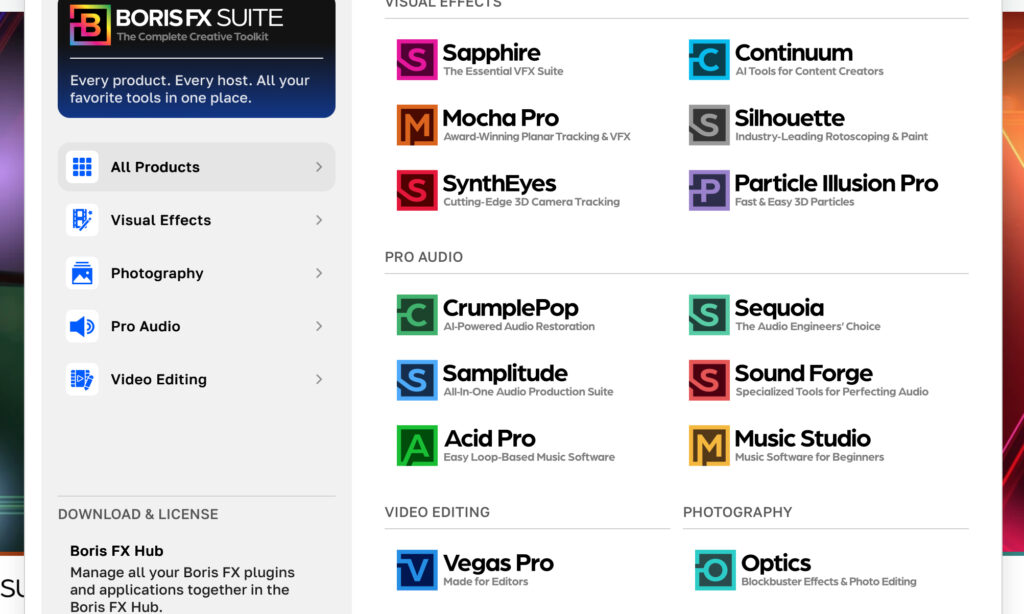 Boris FX übernimmt Vegas Pro, Sound Forge und Acid Pro von Magix